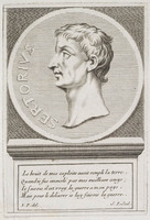 KG 12508
          <br/>
          Toutes le Medailles, Monuments, & Bas-Reliëfs, qui se voyent dans la Nouvelle Edition de Cesars de l'Empereur Julien traduits par Mr. de Spanheim (1727).
          <br/>
          <em>Monogrammist: S.P. (XVIII)</em>